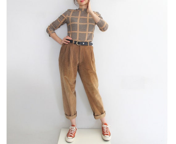 90's "Grandpa Pants" Vintage Ribbed Velvet Corduro