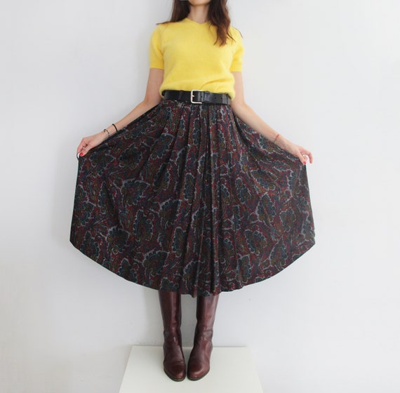 80's Cashmere Paisley Tyrolean Skirt by STEINBOCK