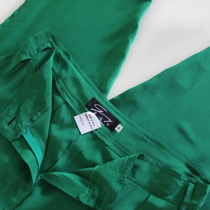 Genny by GIANNI VERSACE 100% Silk Emerald Green Pants image 6