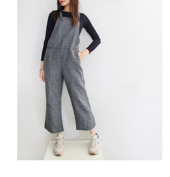 Y2K Soft Linen Comfy Dungarees Overall