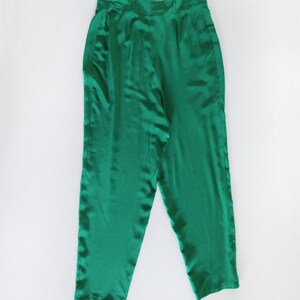 Genny by GIANNI VERSACE 100% Silk Emerald Green Pants image 8