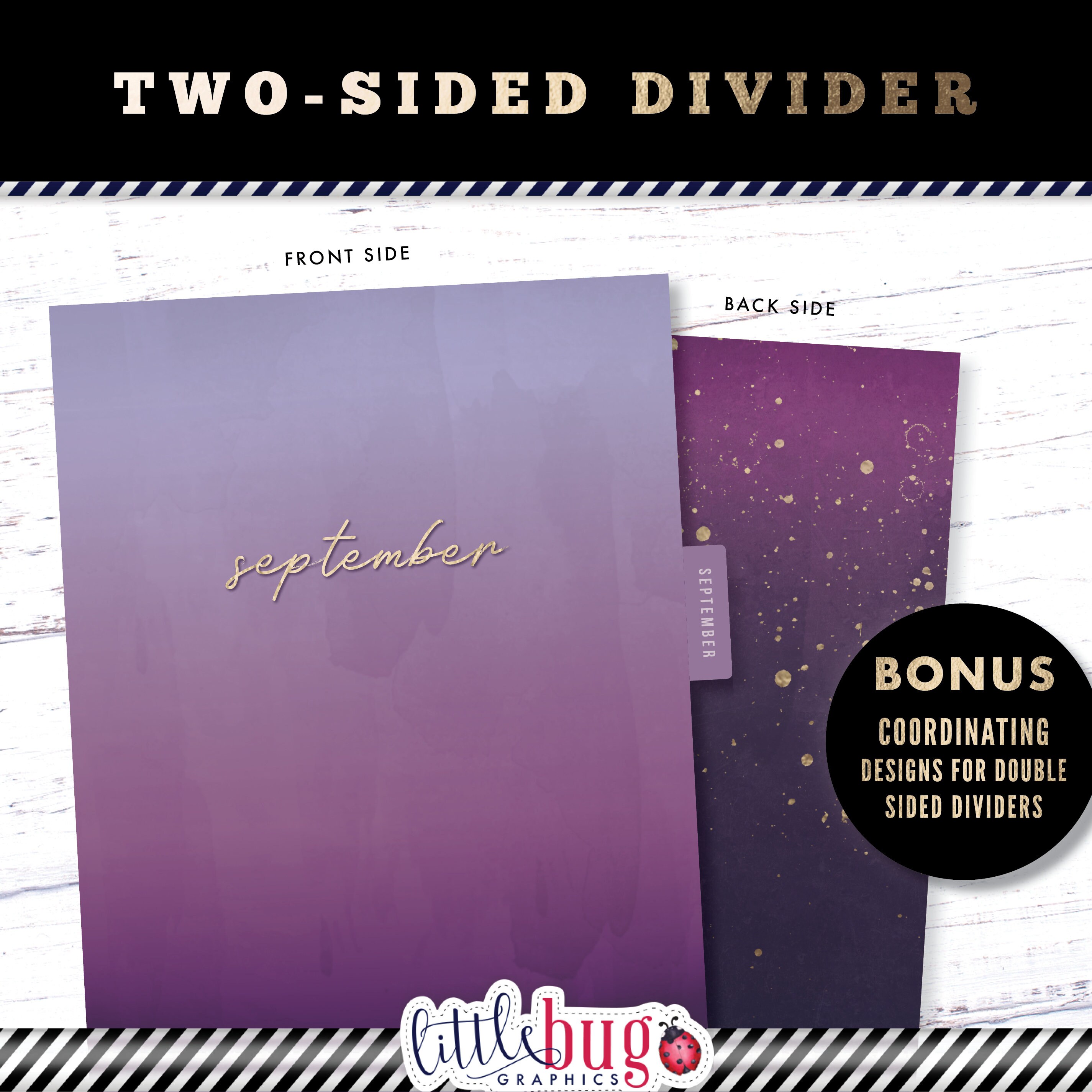 Monthly classic happy planner dividers purple ombre 12 month etsy