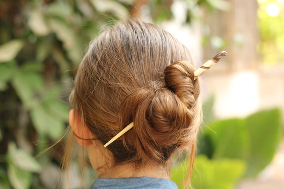 Bone Hair Pick Snake Hairpin Fork Bun Holder Easy Boho Hair Etsy
