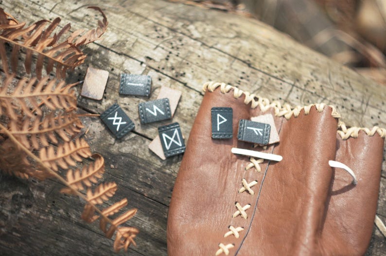 Wooden Runes Set Elder Futhark in Leather Bag Divination Tools FREE SHIPPING Wooden Runes Set Elder Futhark in Leather Bag Divination Tools FREE SHIPPING