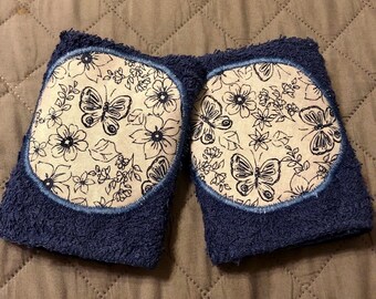 Blue Washcloths Butterfly Theme New