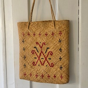 Sac Bandoulière Pure Laine Tissé Vintage - Hippie - 30x32 Cm - Multicolore - Très Bon état