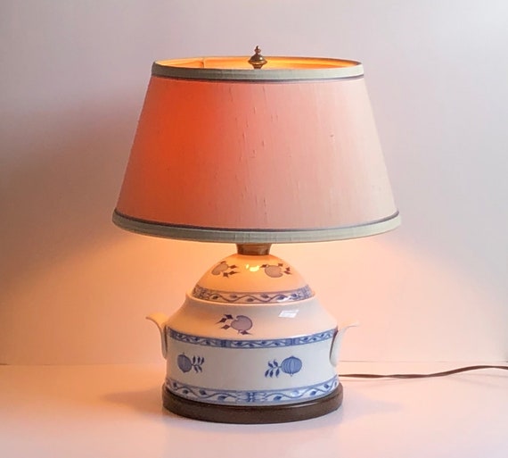 Vintage Frederick Cooper Blue And White Tureen Table Lamp On Etsy