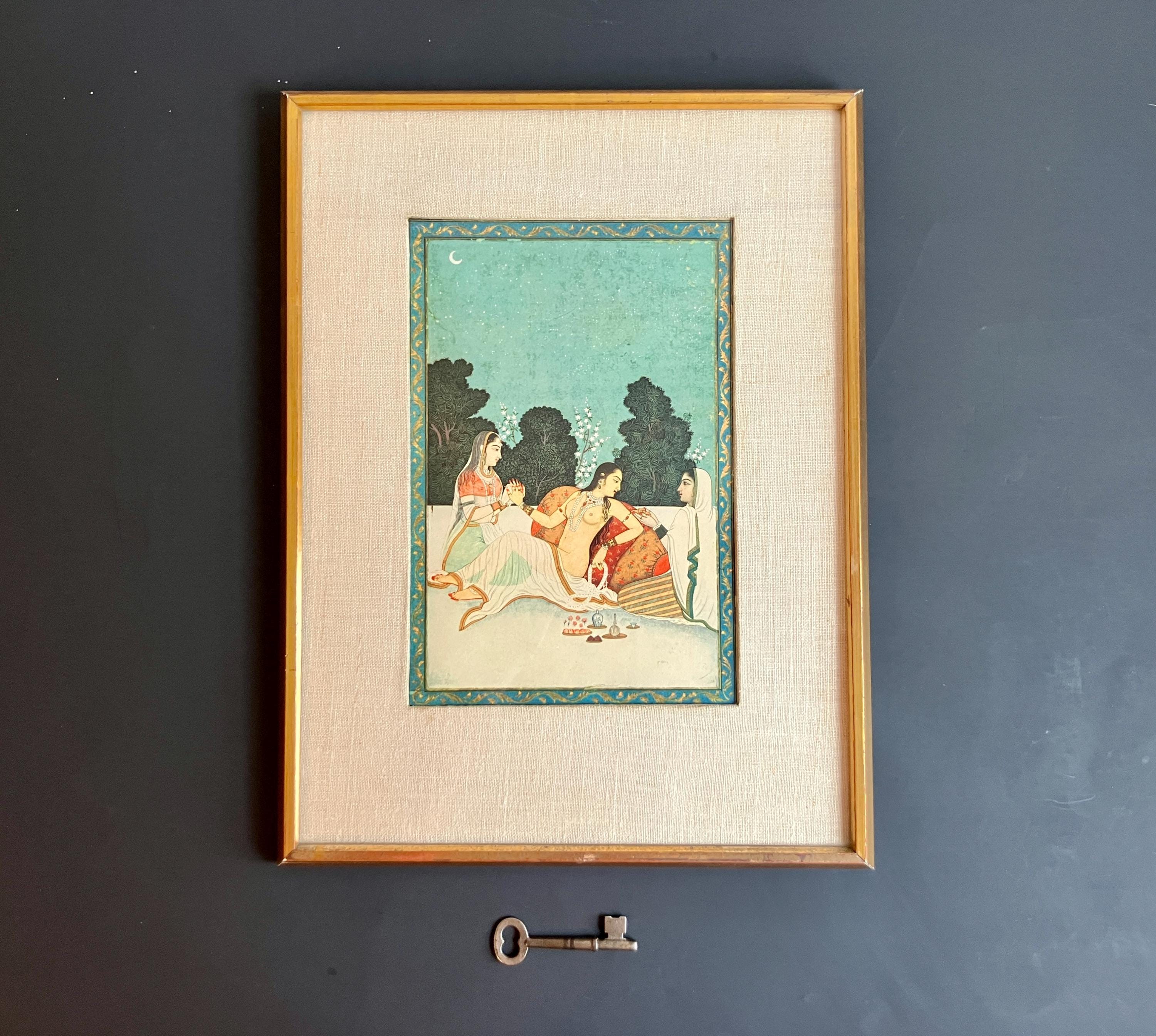 18th Century Painting Woman Gold Frame - Etsy