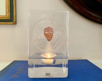 Vintage Kosta Boda votive holder signed B. Vallien 7090750 Starlight Collection: LOOK Copper Face