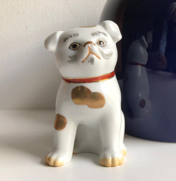 Vintage Hand Painted Pug Dog Porcelain Pug Puppy Dog With | Etsy