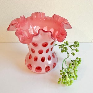 花瓶・フラワースタンド VINTAGE FENTON COIN DOT BOWL Vintage FENTON COIN DOT Art Glass (aka Coin Spot): Beautiful