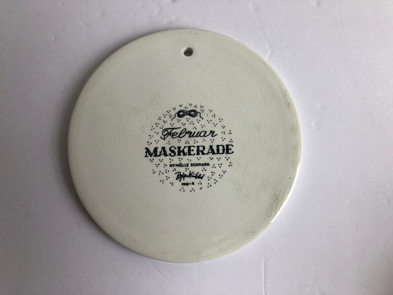 Vintage Bjorn Wiinblad ceramic plaque Maskerade Februar from Nymolle Denmark engagement gift trivetcollector/'s item