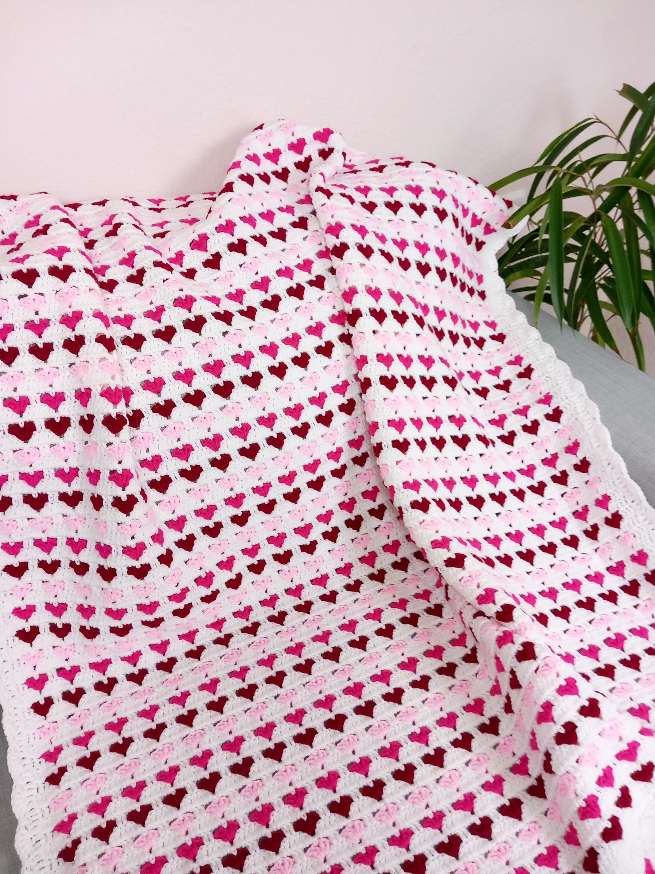 Crochet Blanket Pattern. Heart Baby Blanket Pattern. Easy Etsy UK