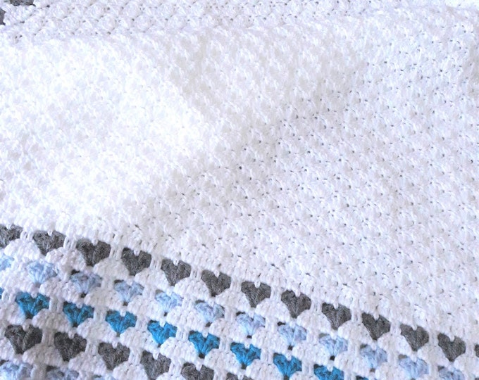 Heartbeat Petals Blue Hooded Blanket
