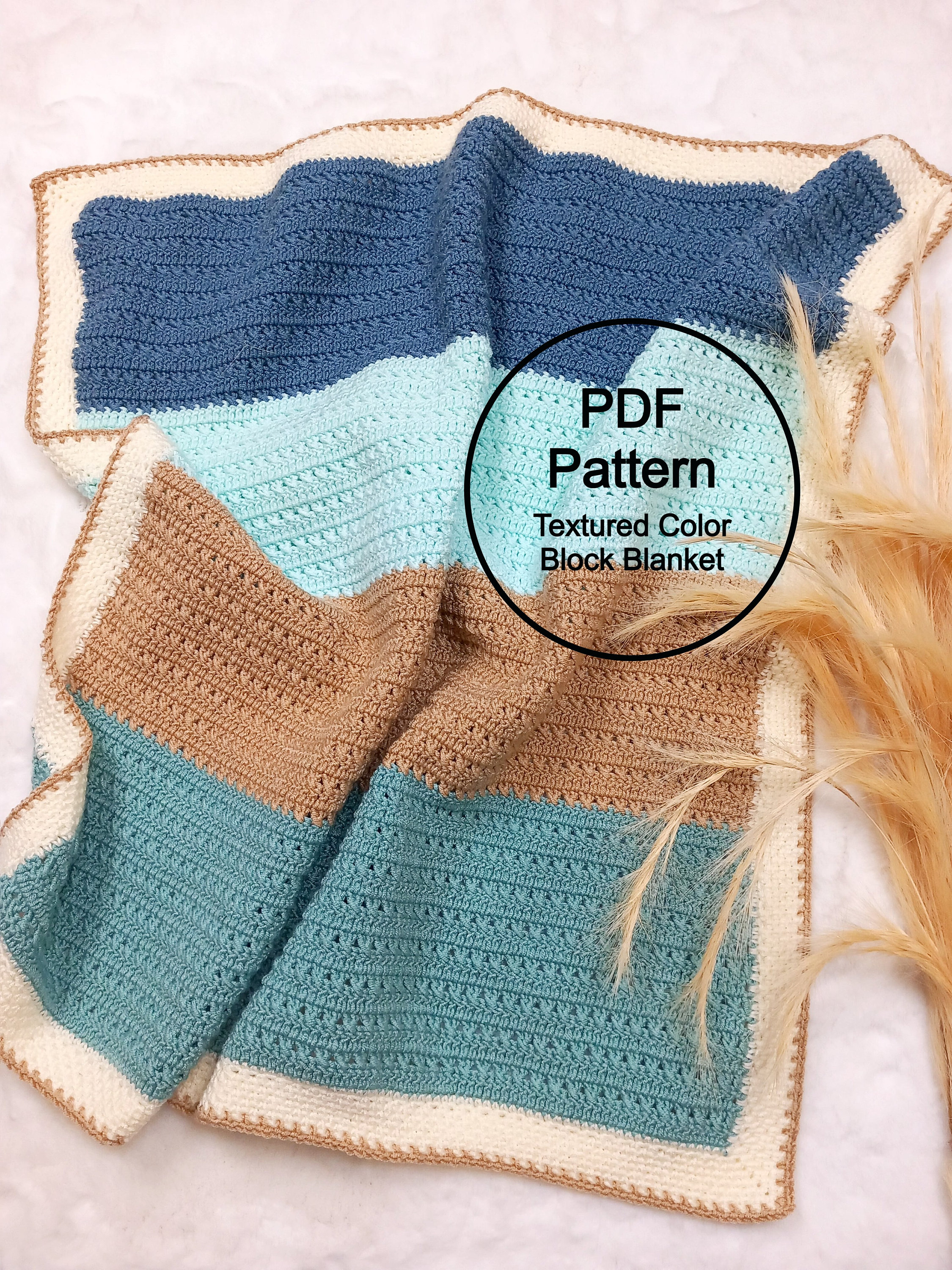 Easy Crochet Baby Blanket Pattern. Modern Beginner Afghan Etsy