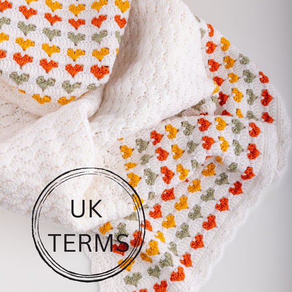 CROCHET PATTERN Heart Blanket Vol.2 UK Terminology Easy Beginner Blanket Pattern Unique Baby Afghan Tutorial Etsy UK