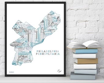 Philadelphia Wall Art | Skyline Print | Souvenir Gift