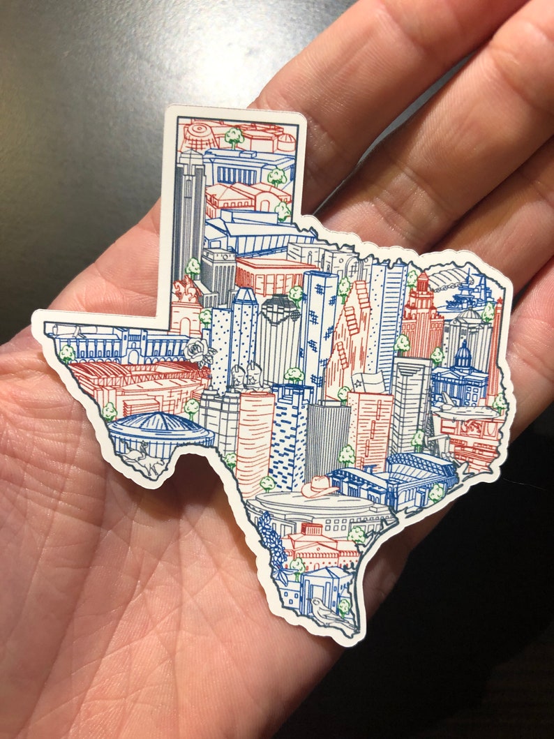 Houston Sticker or Laptop Decal Travel Gift Texas Etsy