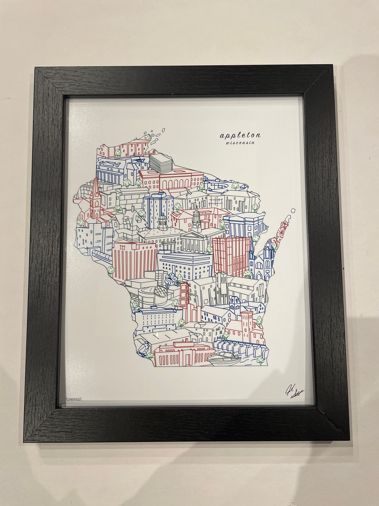 Appleton Wisconsin Wall Art Appleton Skyline Print Etsy