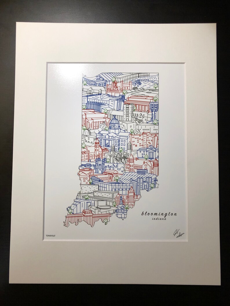 Bloomington Indiana Wall Art Bloomington Skyline Print IU Etsy