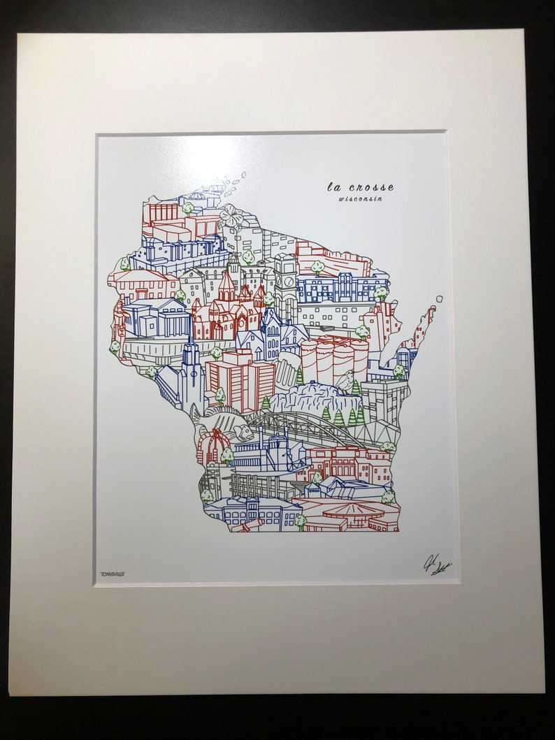La Crosse Wisconsin Wall Art La Crosse Skyline Print Etsy