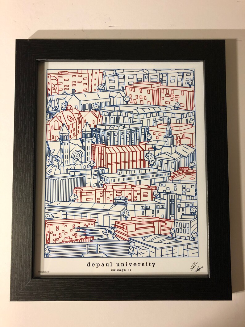 DePaul University Campus Landmarks Art Print DePaul Alumni Etsy