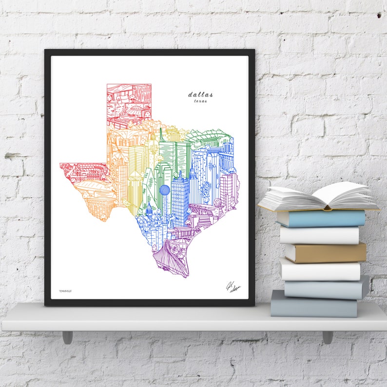 Dallas Wall Art Dallas Skyline Print Southern Methodist Etsy