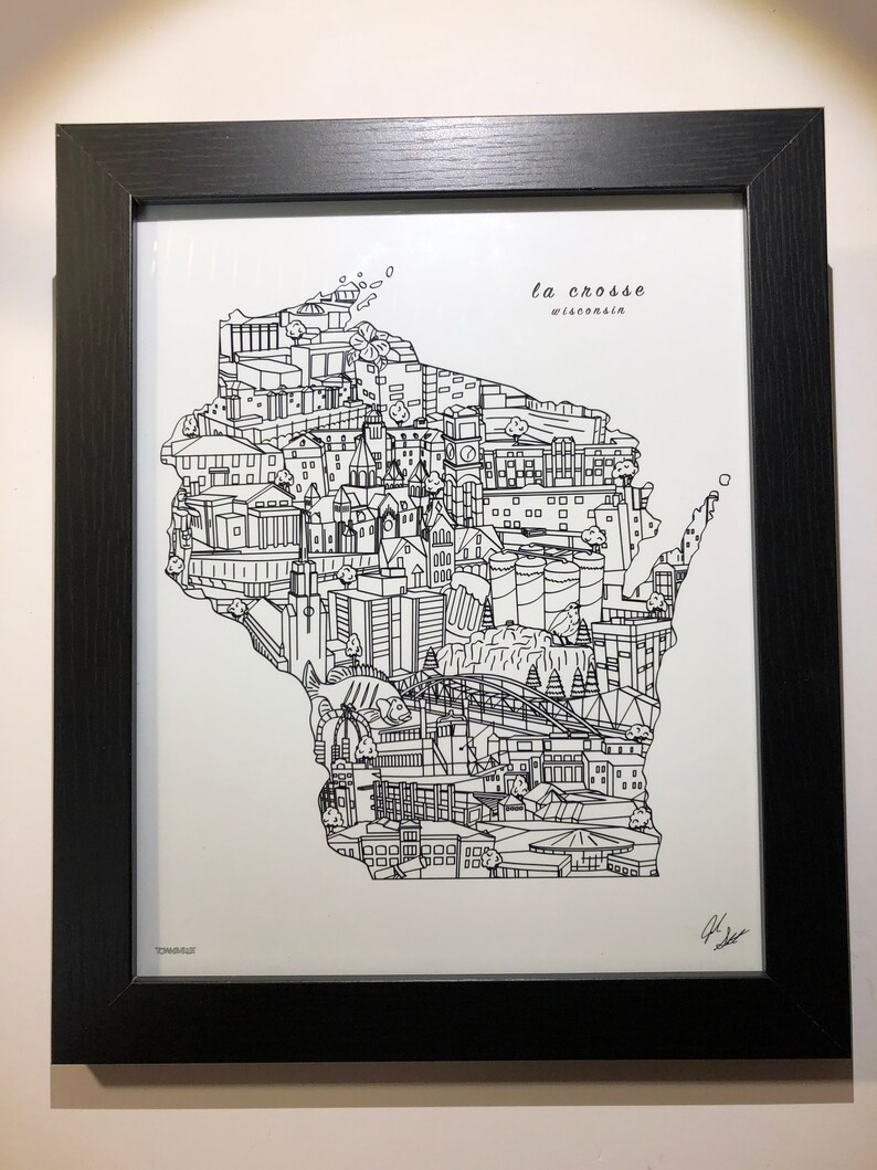 La Crosse Wisconsin Wall Art La Crosse Skyline Print Etsy