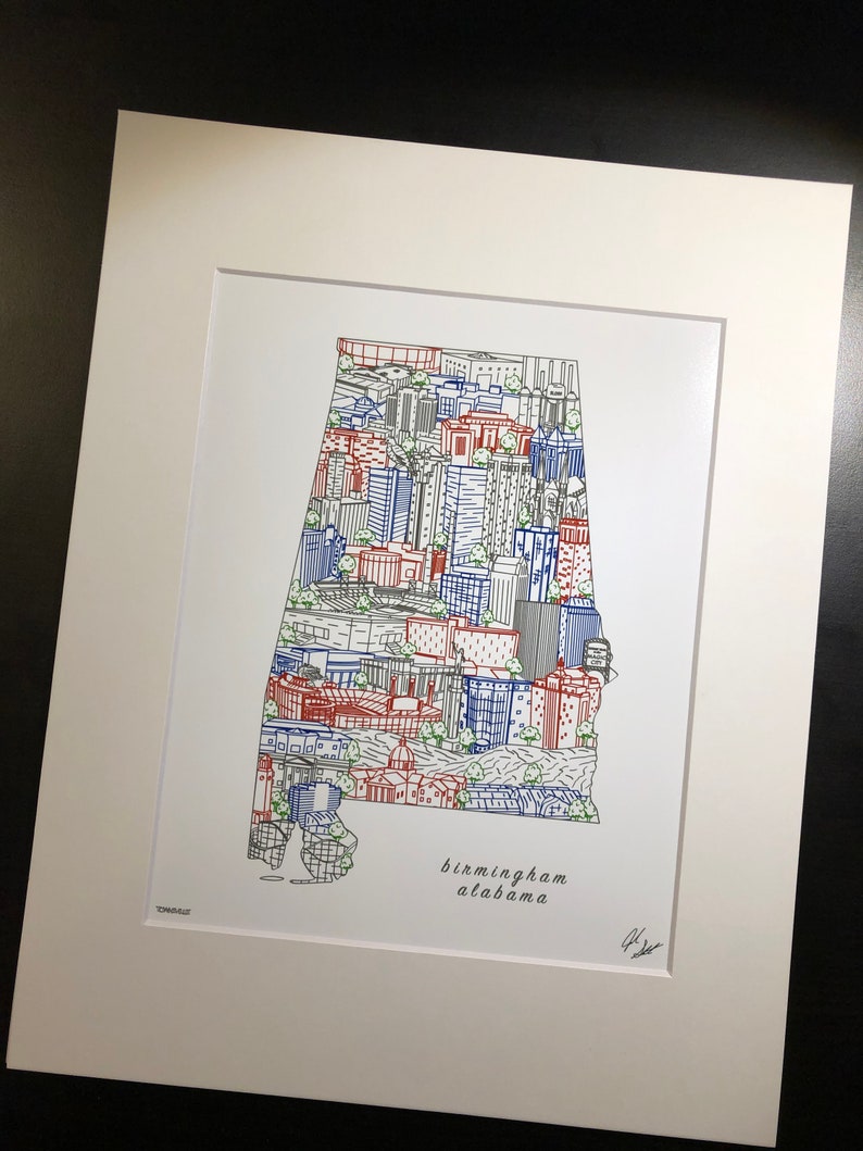 Birmingham Alabama Wall Art Birmingham Skyline Print UAB Etsy
