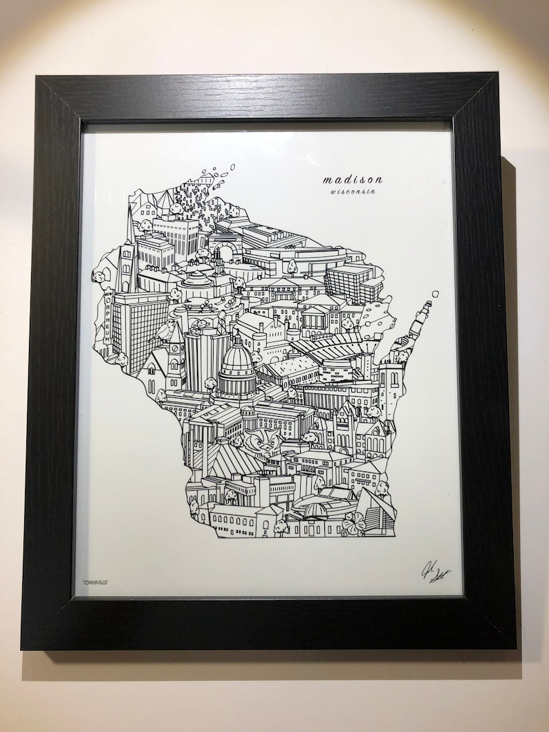 Madison Wisconsin Wall Art Madison Skyline Print Etsy
