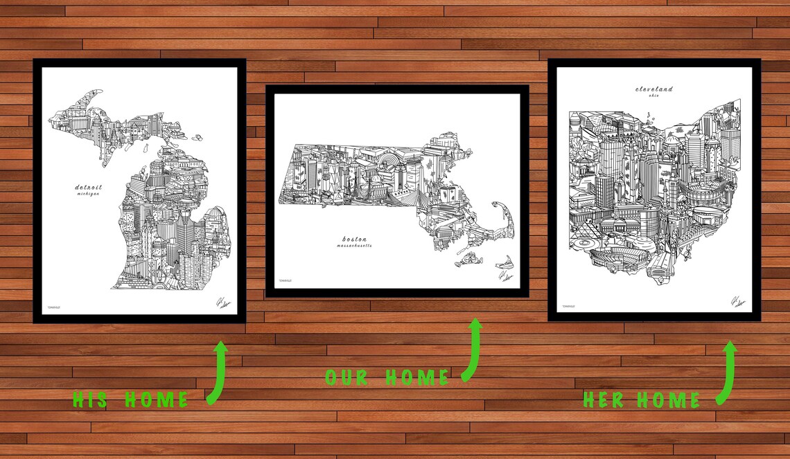 Appleton Wisconsin Wall Art Appleton Skyline Print Etsy