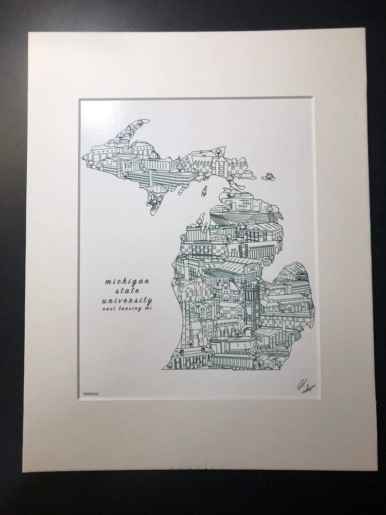 Michigan State University Wall Art Michigan State Graduation Etsy