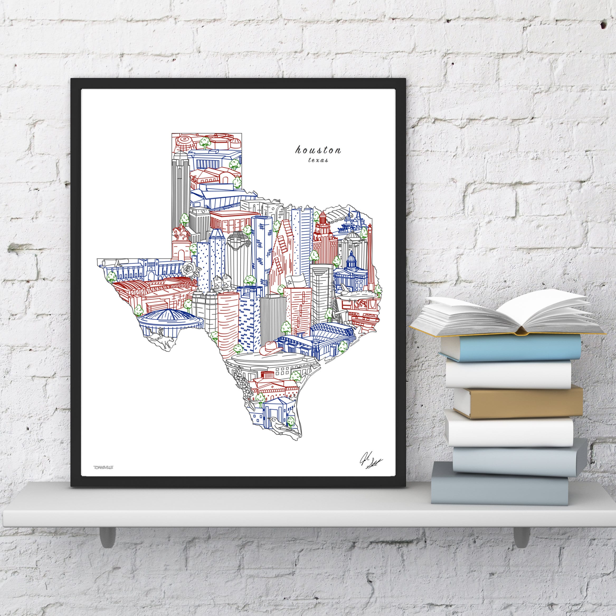 Houston Texas Wall Art Map Print University of Houston Etsy