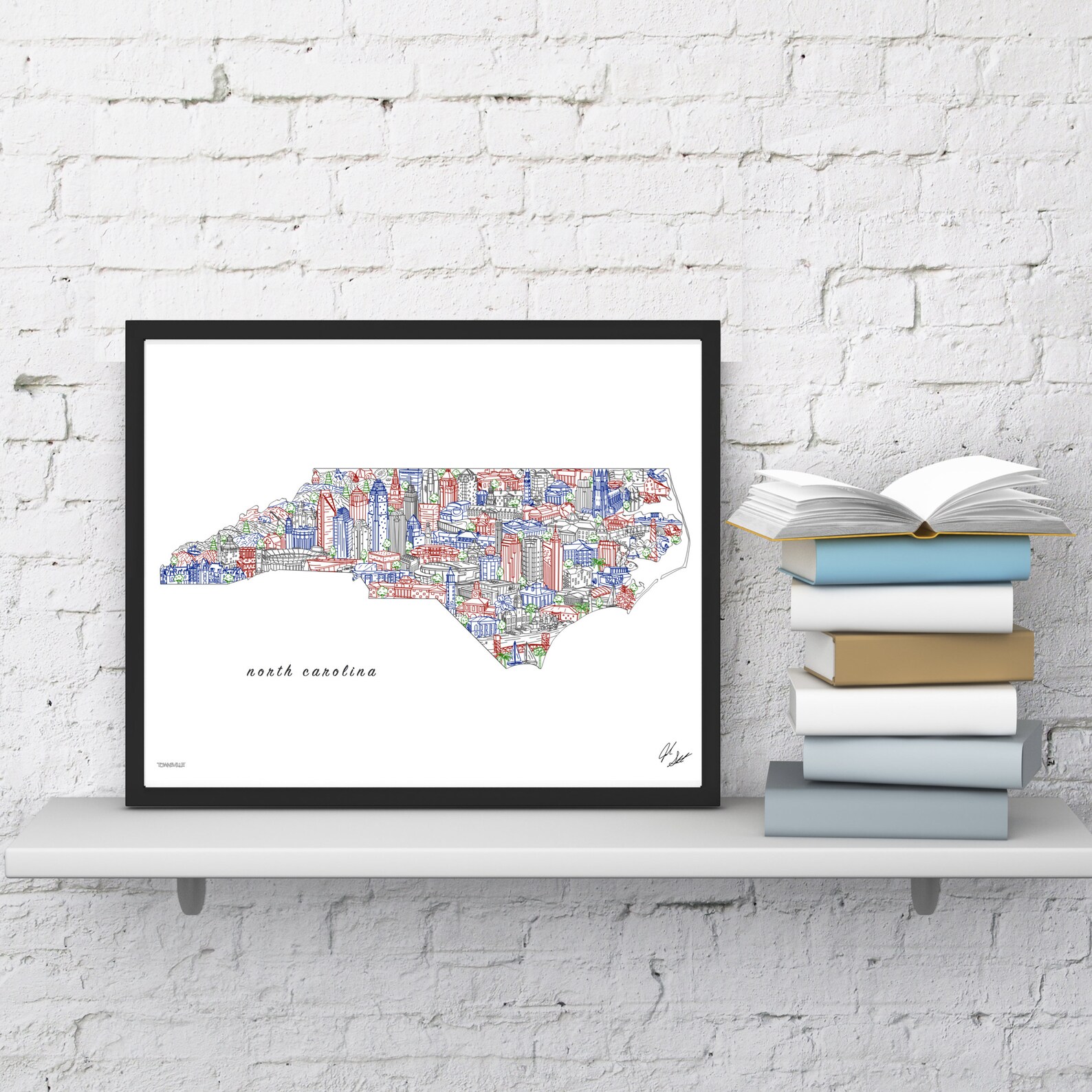 North Carolina Wall Art NC State Print UNC Graduation Etsy