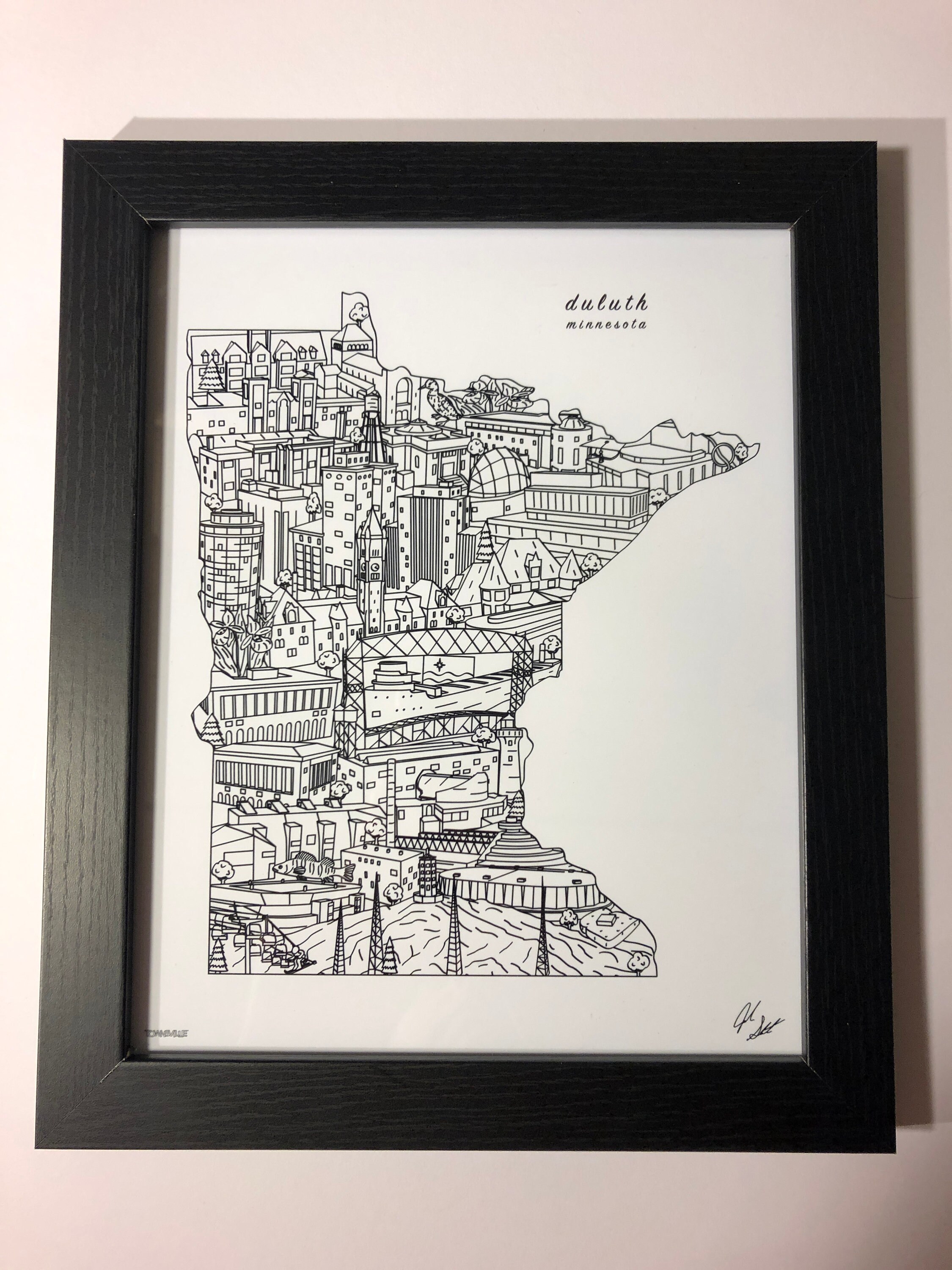 Duluth Minnesota Wall Art Duluth Skyline Print University Etsy