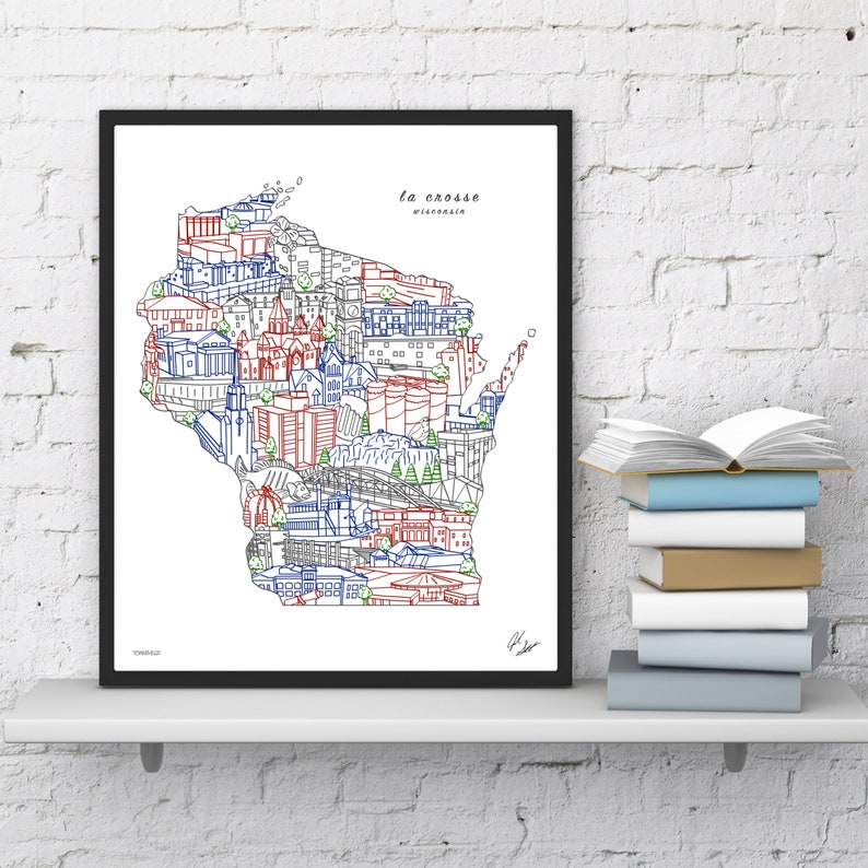 La Crosse Wisconsin Wall Art La Crosse Skyline Print Etsy
