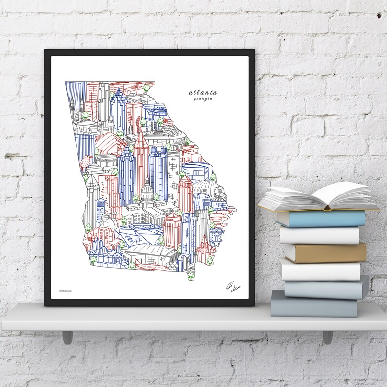 Atlanta Wall Art Atlanta GA Skyline Print Etsy