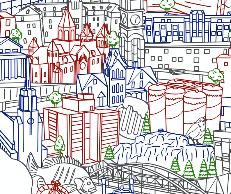 La Crosse Wisconsin Wall Art La Crosse Skyline Print Etsy