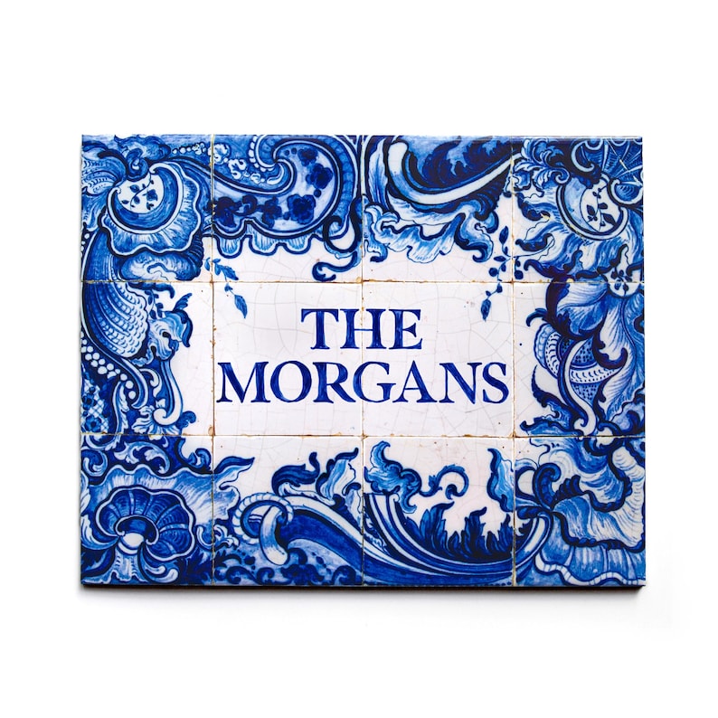 Delft Sign Personalized Delft Blue Ceramic Tile: Chinoiserie Family Name Sign - Etsy