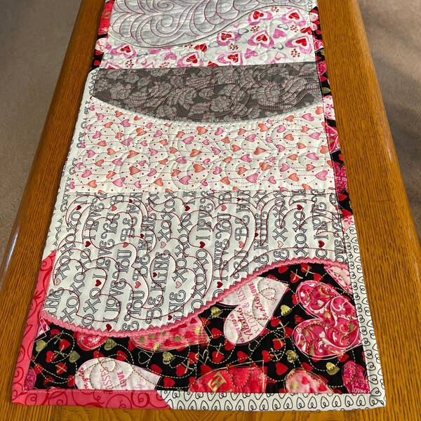 Valentine Embroidered Table Runner,Modern Embroidered Table Runner