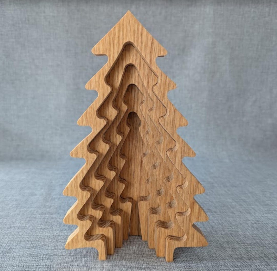 Interlocking Trees Interlocking Wooden Tree Decor | Collapsible Handcrafted Wood Sculpture ...