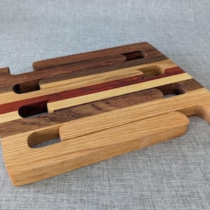 Handcrafted Wooden Trivet | Converts to Wine Rack & Cookbook Stand