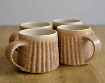 Pottery Mug Set, 4 mugs, Stoneware Coffee Mug