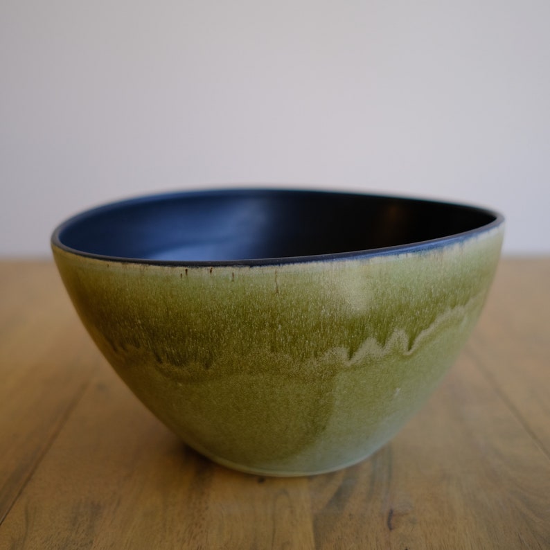 Large Stoneware Bowl, Serving bowl Sage