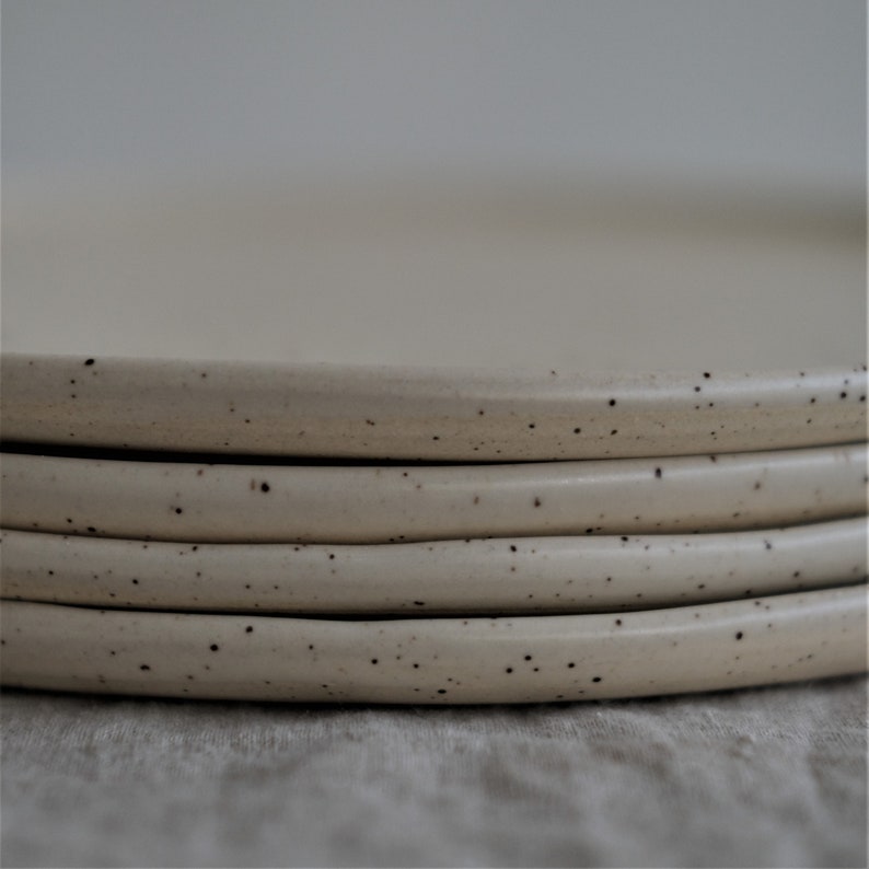 Speckled Plates, Modern Dinnerware Oatmeal - 3 plates