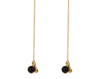 Chain earrings with Onyx
