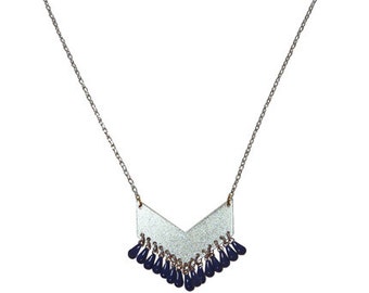 Silver plated chevron pendant