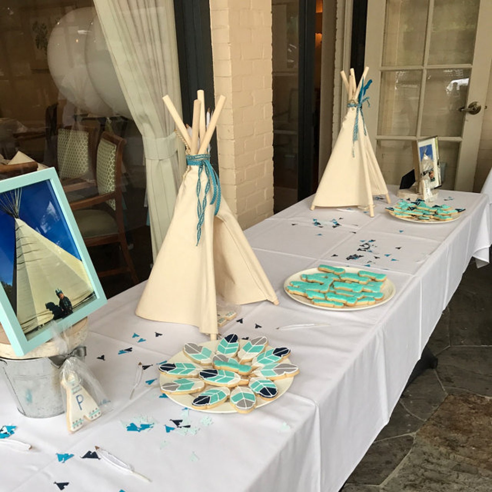 Teepee boho baby shower table decoration centerpiece Etsy