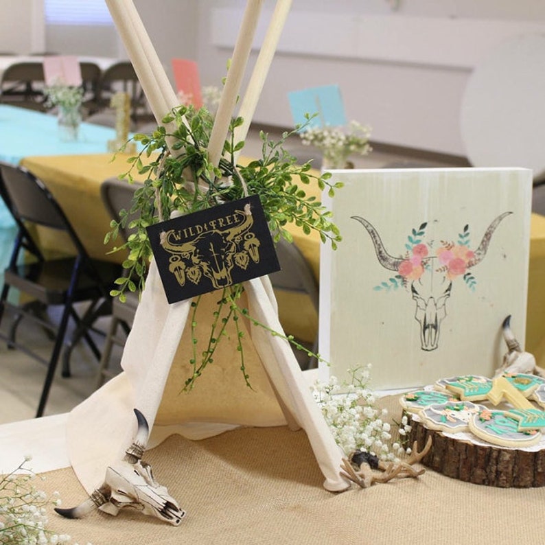 Teepee boho baby shower table decoration centerpiece Etsy
