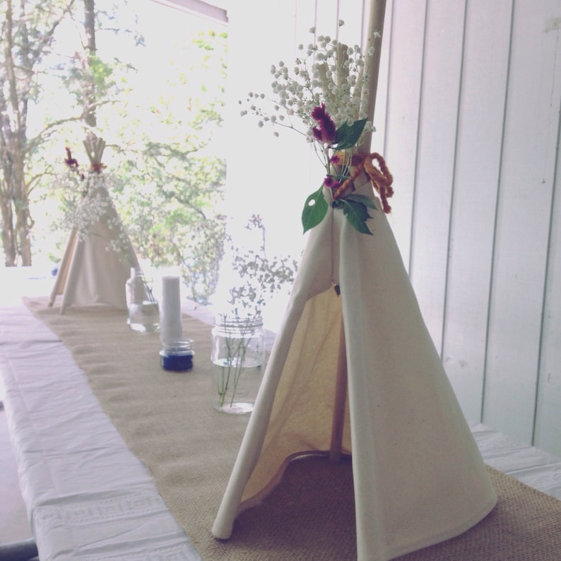 Teepee boho baby shower table decoration centerpiece handmade teepee decoration image 3